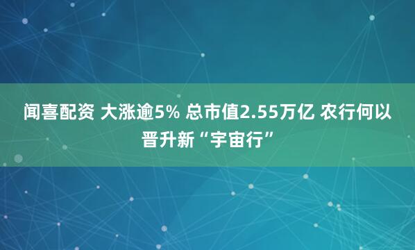 闻喜配资 大涨逾5% 总市值2.55万亿 农行何以晋升新“宇宙行”