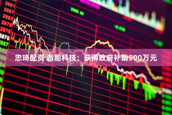 忠琦配资 派能科技：获得政府补助500万元